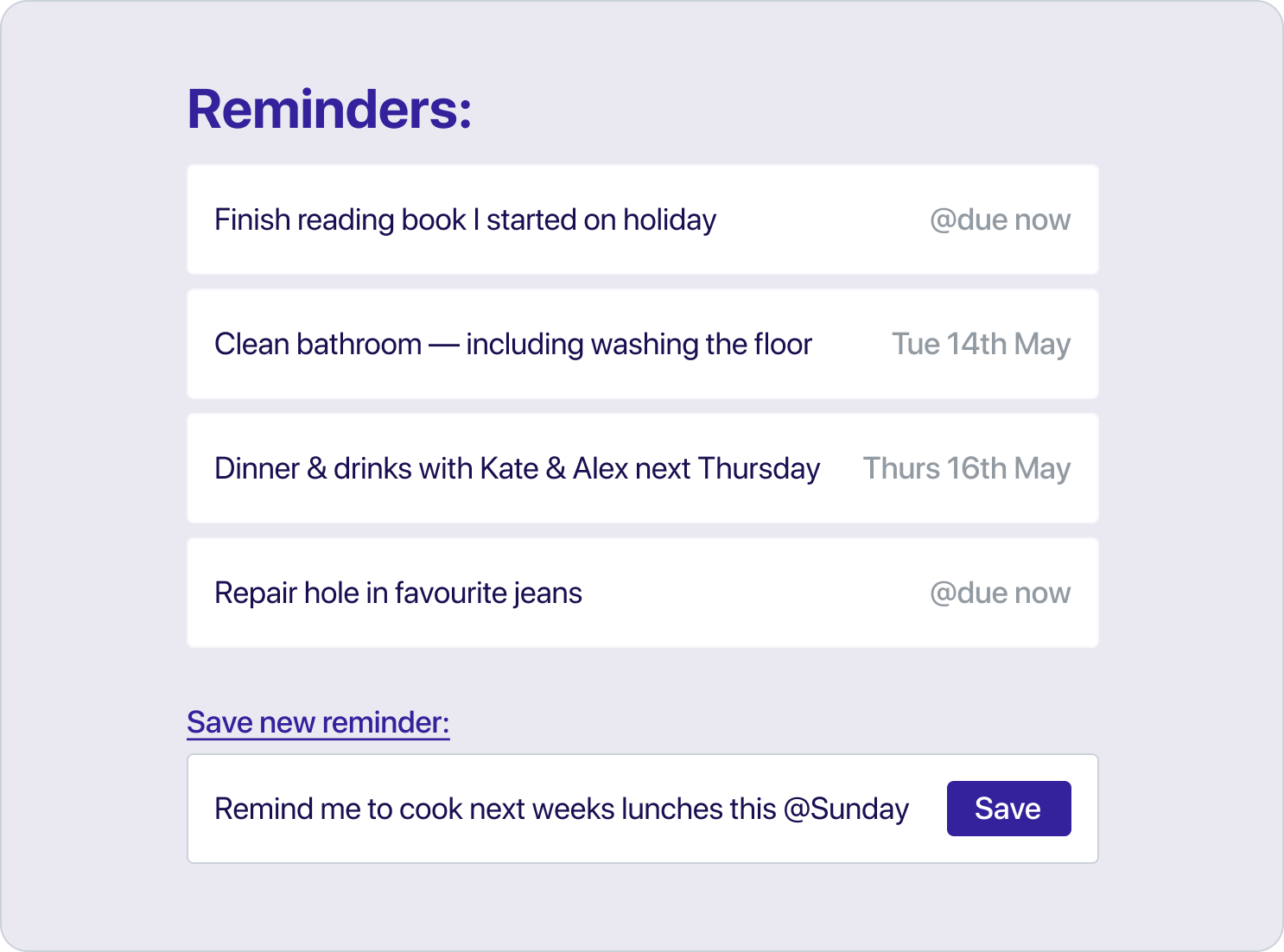 To-do-list example UI using the Seed Typography scale